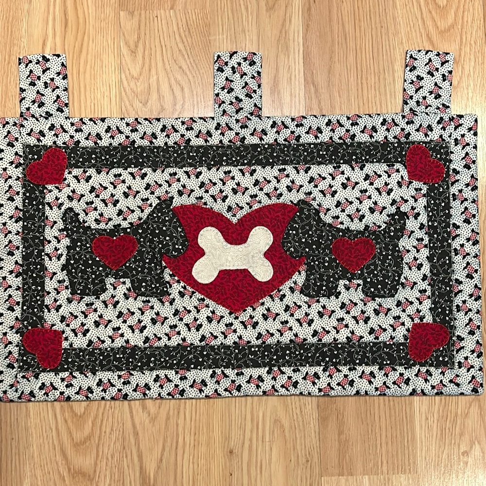 Cute Home Sewn Dog Wall Hanging 18X14